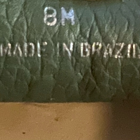 TALBOTS PEBBLED LEATHER GREEN SQUARE TOE DRIVING MOCCASINS / LOAFERS - Picture 6 of 6